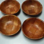 Small Vintage Round Wood Bowls.  Four available.  Pre-owned & in excellent condition.  $2.00 each obo