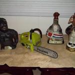 Jim Beam Decanters. Genuine Regal China.  All are empty, pre-owned & in excellent condition. 

King Kong - 1976 - $15.00 SOLD
Poulan Chainsaw-1979-SOLD Donkey-1960-$10.00 SOLD
Rocky Marciano-1973 $15.00 obo