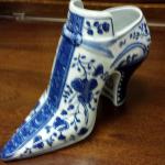 Vintage Authentic Delft Porcelain Shoe.  Made by Williamburg Restoration.  Signed on bottom IS 1729.  Pre-owned & in excellent condition.  $25.00 obo