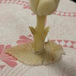 Vintage Marble Rose on Leaf Candleholder.  Very detailed.  Pre-owned & in excellent condition.  $20.00 obo