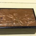 Handmade Wood Box with Copper Foil Raised Design.  Very unusual.  Inside describes picture on front as the Founding of Darmouth Collection. Measures 9 x 6.  Pre-owned & in great condition.  $21.00 obo