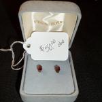 Vintage Sterling Silver Garnet Earrings.  Beautiful Marquee Garnet.  Pre-owned & in mint condition, never removed from box.  $50.00 obo