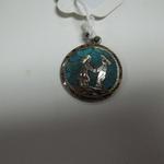 Sterling Silver & Turquoise Chip Pendant.  Gorgeous with great detail.  Pre-owned & in excellent condition.  $24.00 obo