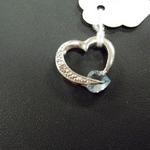 Sterling Silver Heart with Aquamarine Pendant.  Gorgeous.  Pre-owned & in excellent condition.  $21.00 obo