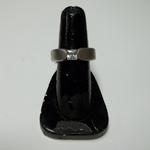 Brushed Sterling Silver Cubic Zirconia Ring.  Size 8.5.  Pre-owned & in excellent condition.  $50.00 obo