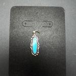 Sterling Silver Oblong Turquoise Pendant.  Measures approximately 1.5".  Pre-owned & in excellent condition.  $12.00 obo