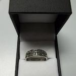 Sterling Silver Band with Cross.  Gorgeous detail around band.  Size 9.75.  Pre-owned & in excellent condition.  $25.00 obo