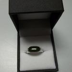 Sterling Silver & Green Onyx Ring.  Beautiful.  Size 8.  Pre-owned & in excellent condition.  $20.00 obo