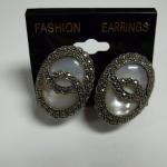 Vintage Sterling Silver, Merkizite, & Mother of Pearl Clip-on Earrings.  Gorgeous.  Pre-owned & in excellent condition.  $45.00 obo