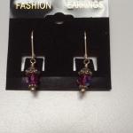 Sterling Silver with Small Purple Beaded Dangle Earrings.  Very Petite.  Pre-owned & in excellent condition.  $18.00 obo