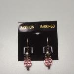 Sterling Silver Dangle Earrings with Pink Bead and Pearl.  Gorgeous.  Pre-owned & in excellent condition.  $32.00 obo