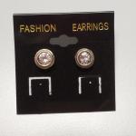 Sterling Silver with large Cubic Zirconia Post Earrings.  Great item.  Pre-owned & in excellent condition.  $25.00