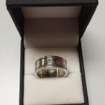 Thick Sterling Silver Band with Screw Design.  Cool Ring.  Size 9.  Pre-owned & in excellent condition.  $43.00 obo