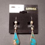 Sterling Silver Turquoise Tear Drop Dangle Pierced Earrings.  Gorgeous.  Pre-owned & in excellent condition.  $36.00 obo