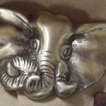 Vintage Elephant Head Belt Buckle.  Believe to be cast iron.  Pre-owned & in excellent condition.  $25.00 obo