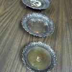 International Mercantile Brass Decorative Candleholders - Set of 3.  They measures 6.5", 5.75", and 4.75" in diameter.  Pre-owned & in great condition.  $25.00 obo for the Set of 3