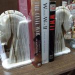 Marble Horse Head Bookends.  These Bookends are gorgeous and have great detail.  Each measures 3.5" x 5.5" x 11".  Pre-owned & in excellent condition.  $50.00 obo