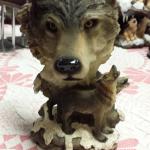 Resin Wolf Head with Wolf.  Measures 5"w x 8"h.  Pre-owned & in excellent condition.  $25.00 obo