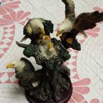 Resin Eagle with Babies.  Measures 4"w x 8"h.  Pre-owned & in excellent condition.  $23.00 obo