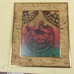 Asian Print Framed Art with Bark Matte.  Measures 11" x 13".  Pre-owned & in excellent condition.  $18.00 obo