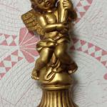 Gold Ceramic Angel Candleholder.  Adorable piece.  Pre-owned & in excellent condition.  $15.00 obo