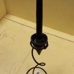 Wrought Iron and Wood Table Candleholder.  Cool Holder.  Pre-owned & in excellent condition.  $13.00 obo
