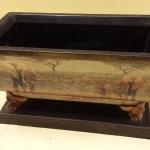 Decorative Wood Pedestal Box.  Great artwork on front.  Measures 12" x 6.5".  Pre-owned & in excellent condition.  $20.00 obo