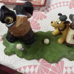 Resin Bear and Dog Golfing.  Adorable Piece.  Pre-owned & in good condition, has a crack.  $15.00 obo