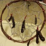 Vintage Prison Art Dream Catcher.  Made in the 1990's at Dixon Correctional Institute.  Measures 20" in diameter.  Pre-owned & in excellent condition.  $50.00 obo