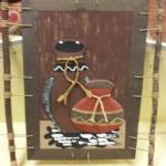 Handmade & Painted Indian Picture.  Measures 16.5 x 23.  Pre-owned & in great condition, twine on bottom is broke.  $40.00 obo