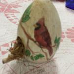 Hand Painted Wood Egg Birdhouse Decoration.  Adorable.  Pre-owned & in excellent condition.  $15.00 obo