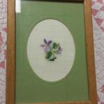 Cross Stitch Flower Framed Art.  Beautiful.  Measures 6" x 8".  Pre-owned & in excellent condition.  $15.00 obo