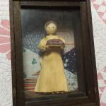 Vintage Corn Husk Lady in Shadow Box.  Adorable Hand made item.  Measures 6" x 8".  Pre-owned & in excellent condition.  $20.00 obo