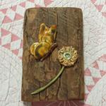 Vintage Barnwood with Ceramic Butterfly & Flower Wall Art.  Precious piece.  Measures 4" x 6".  Pre-owned & in excellent condition.  $15.00 obo