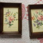 Vintage Framed Flowers by Griolotti.  Beautiful.  Each measures 4.5" x 6.5".  Pre-owned & in excellent condition.  $15.00 each obo