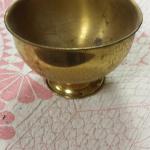 Round Brass Pedestal Bowl.  Measures 5".  Pre-owned & in excellent condition.  $15.00 obo