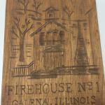 Hand Carved Wood Firehouse No. 1 Plaque.  This Plaque is from Galena, IL.  Measures 4.5" x 6".  Pre-owned & in excellent condition.  $12.00 obo