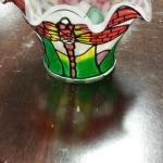 Decorative Glass Votive Holder.  Adorable with Dragonfly.  Two available.  Pre-owned & in excellent condition.  $15.00 each obo