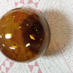 Hand Blown Amber Glass Ball..  Great item.  Pre-owned & in excellent condition.  $15.00 obo