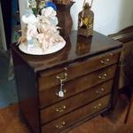 Small Wood Dresser Desk.  Measures 29"l x 16"w x 30"h.  Pre-owned & in excellent condition.  $80.00 obo