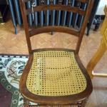 Vintage E.W. Pyfer Cane Chair.  Solid with great detail.  Measures 17"l x 16"w x 30"h.  Pre-owned & in good condition, some minor cane issue.  $45.00 obo