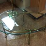 Vintage Brass & Glass Oval Coffee Table.  Measures 3' x 2'.  Pre-owned & in excellent condition.  $140.00 obo