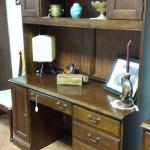 Hooker Furniture Executive Desk with Hutch.  Beautiful piece.  Has keyboard slide on top drawer, 2 regular drawers & 1 laterial drawer.  Has cabinet for tower and electric outlet.  Measures 56 x 22 x 80.  Pre-owned & in excellent condition.  $699.00 obo