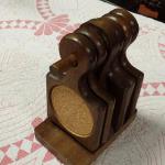 Vintage Wood Coasters on Holder.  Pre-owned & in excellent condition.  $15.00 obo