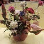 Mauve Faux Flower Arrangement.  Pre-owned & in excellent condition.  $17.00 obo