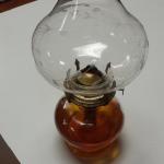 Vintage Oil Lamp with Etched Hurricane Shade.  Great item.  Pre-owned & in excellent condition.  $25.00 obo