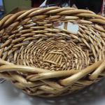 Large Hand Braided Wood Basket with Handles.  Measures 15.5" in diameter.  Pre-owned & in excellent condition.  $29.00 obo