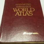 Book:  Hammond Ambassador World Atlas.  Has Snap-on Tools in gold and signed by Division President.  Pre-owned & in great condition, has some mildew smell.  $20.00 obo